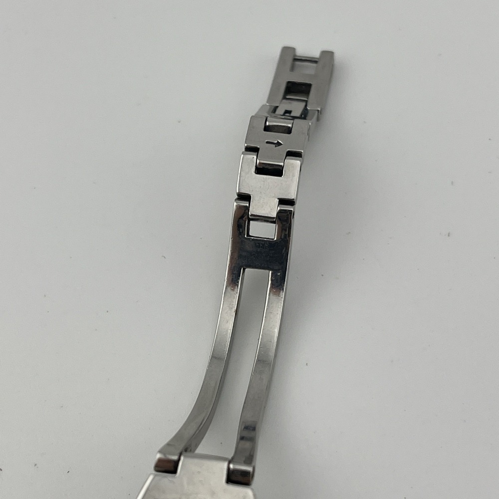 Fossil F2 Watch Women 18mm Case‎ Silver 6.5" Band ES-9645 New Battery - Picture 8 of 8